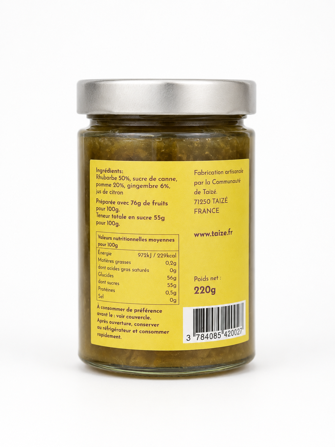 Rhabarber – Ingwer – Apfel – Zitrone Konfitüre aus Taizé