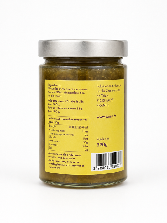 Rhabarber – Ingwer – Apfel – Zitrone Konfitüre aus Taizé