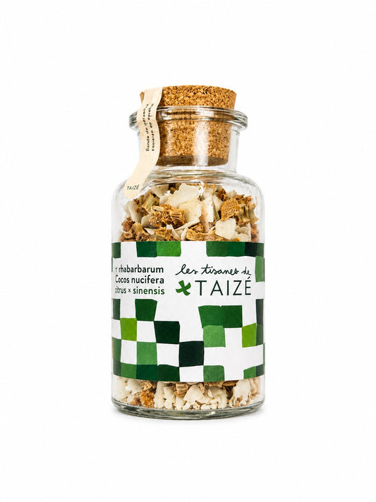 Exotic Herbal Tea Blend with Rhubarb, Coconut & Orange – Taizé