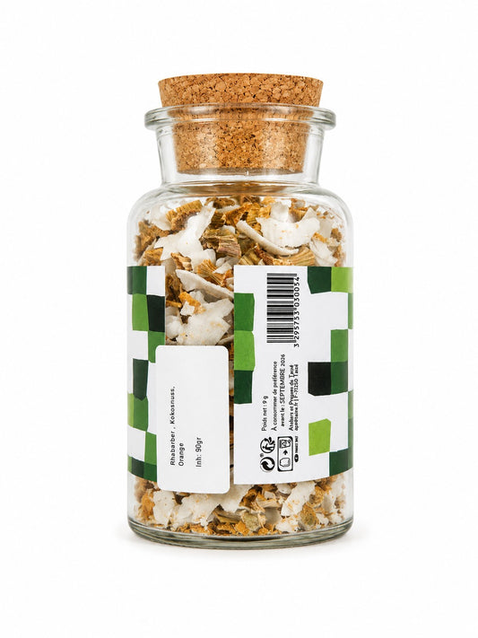 Exotic Herbal Tea Blend with Rhubarb, Coconut & Orange – Taizé